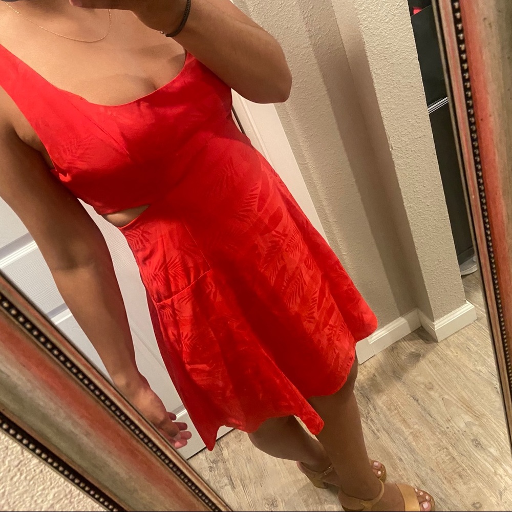 GUESS Cutout Fit & Flare Dress